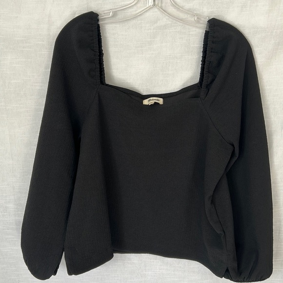NWOT Madewell Crepe Square-Neck Puff-Sleeve Top, AI514, Medium - Picture 3 of 3